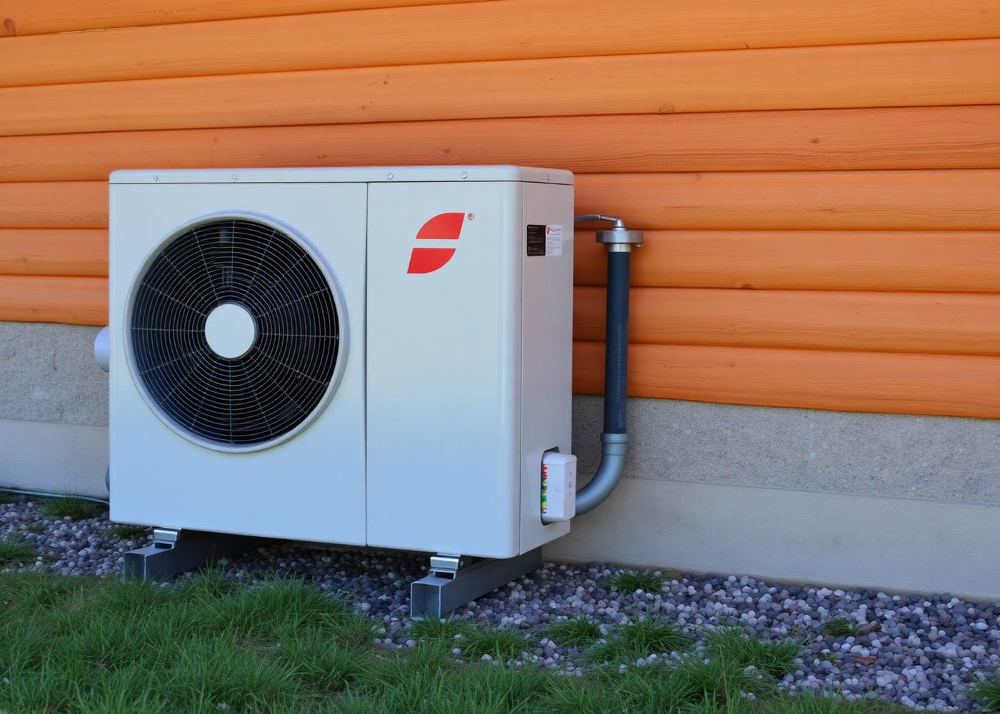 KI-generiertes Symbolbild einer außen aufgestellten Wärmepumpe